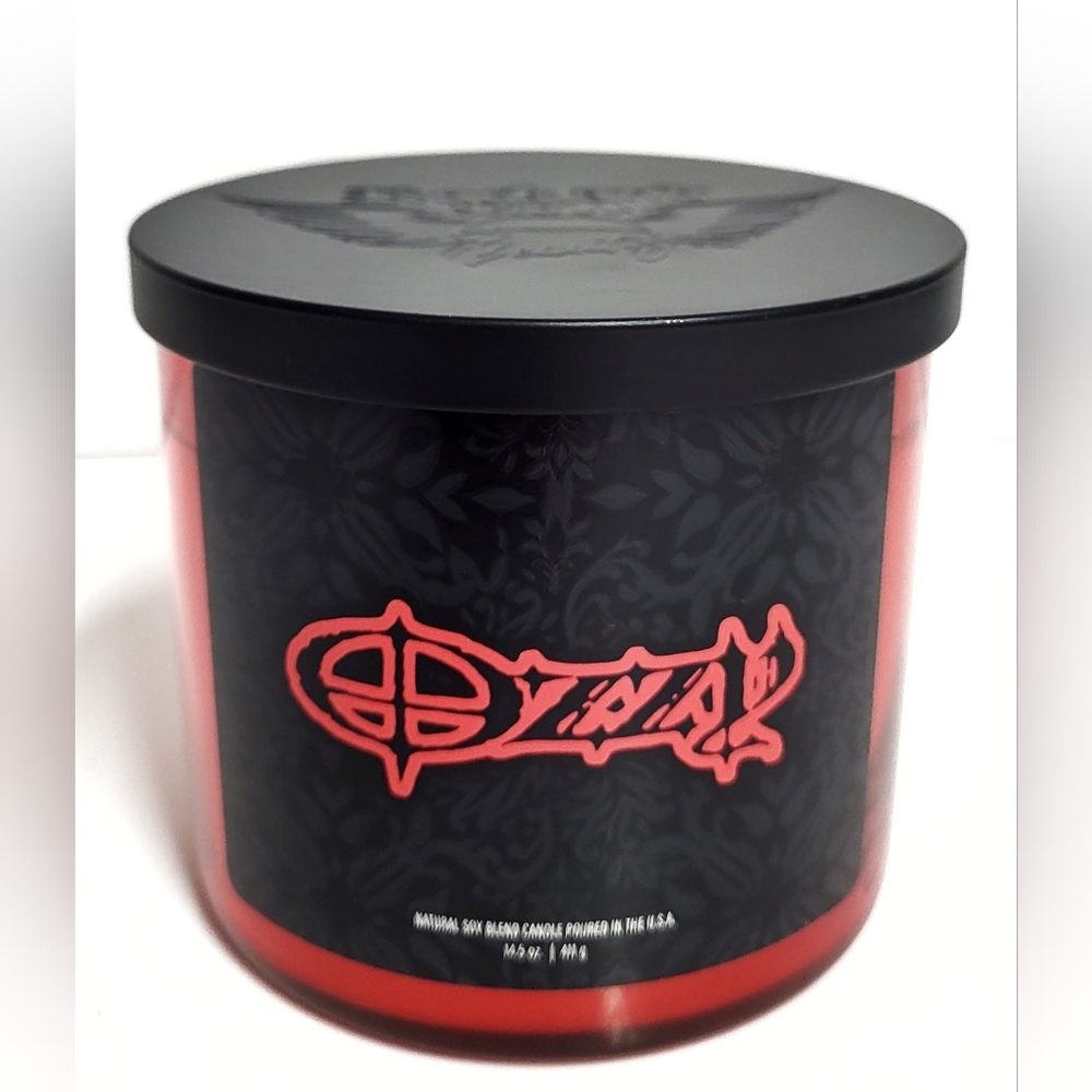 Ozzy Osbourne Mulled Cider Scented Candle Triple Wick Red & Black New with Tag